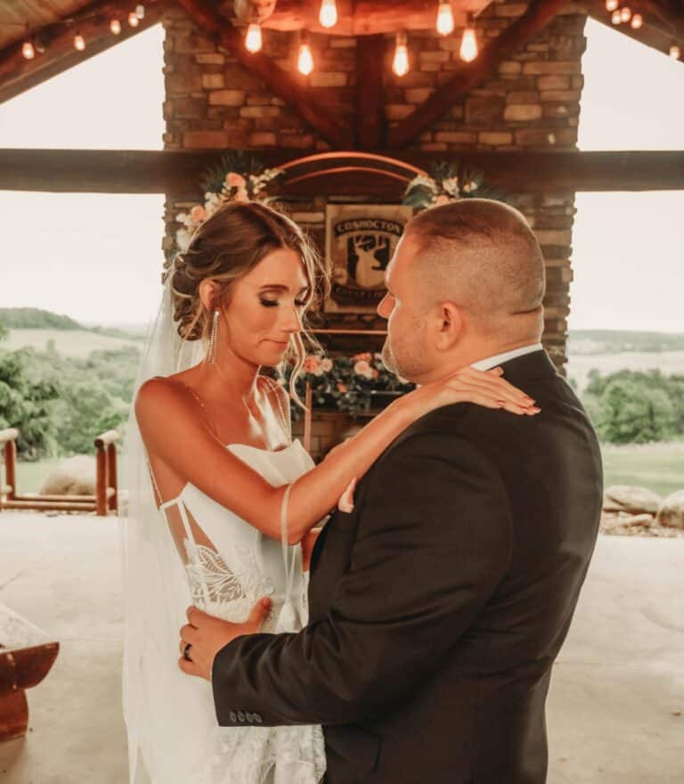 Bride and groom at their wedding