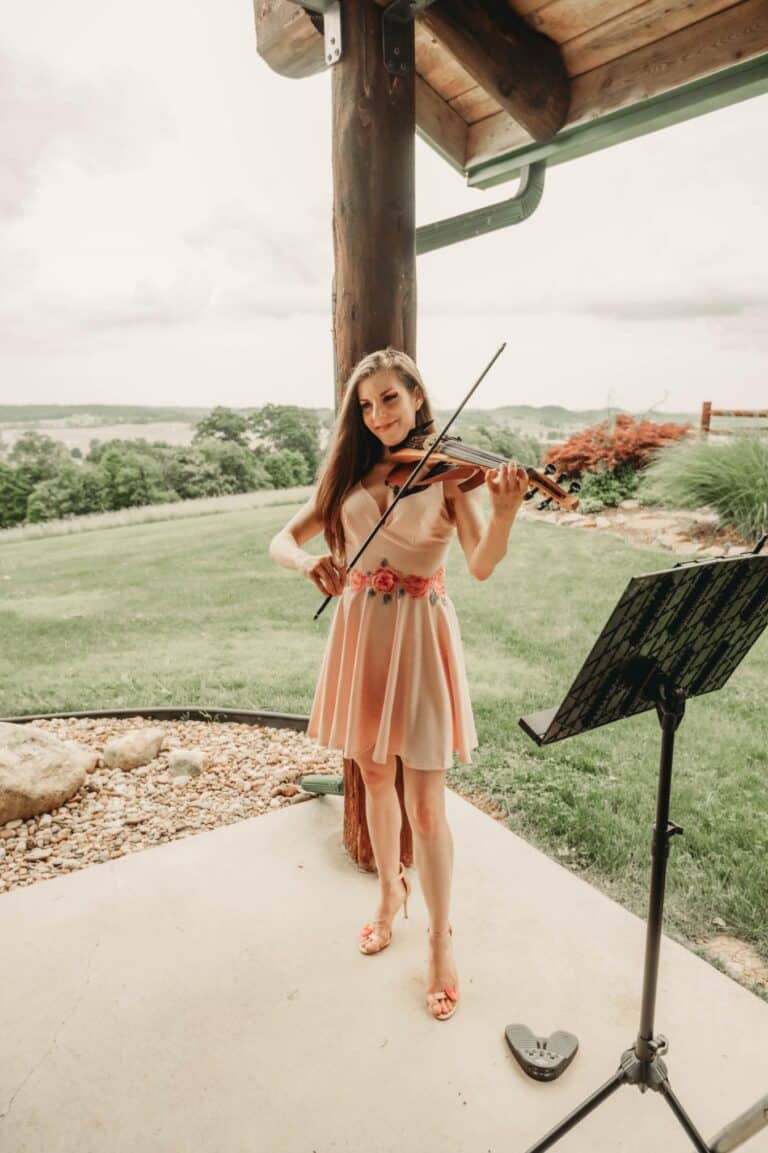 Violinist playing at a wedding