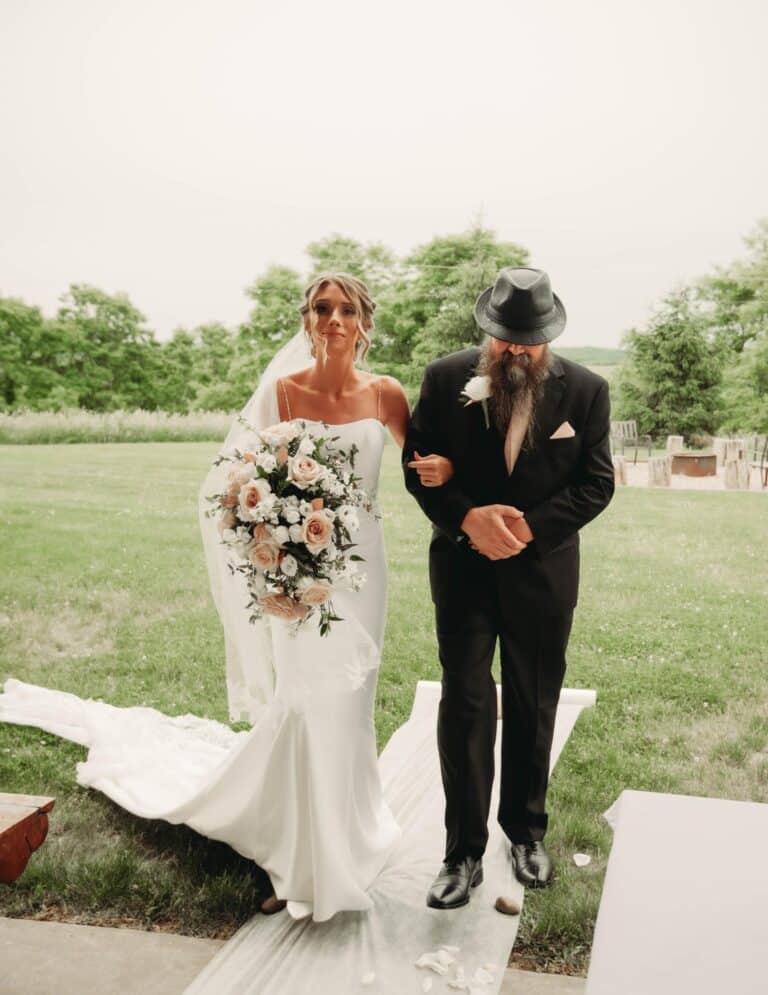 Bride walking into her wedding
