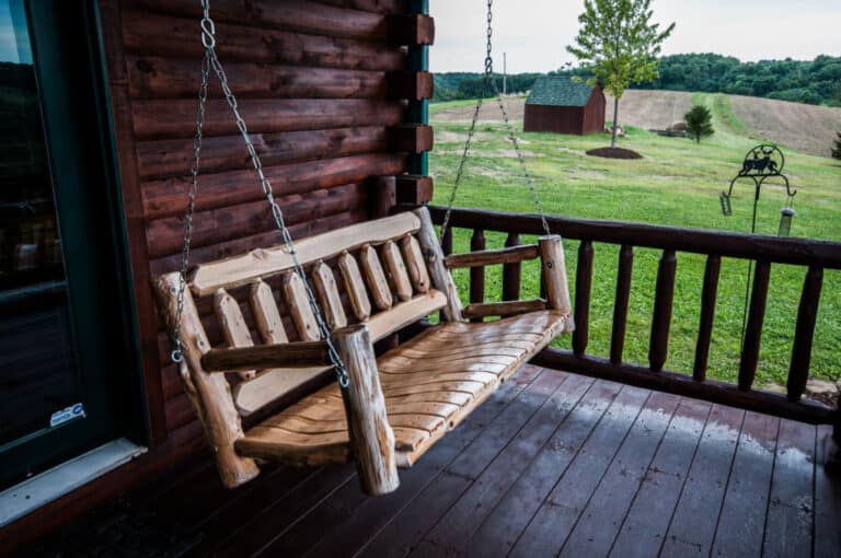 Coshocton Crest Lodge porch swing